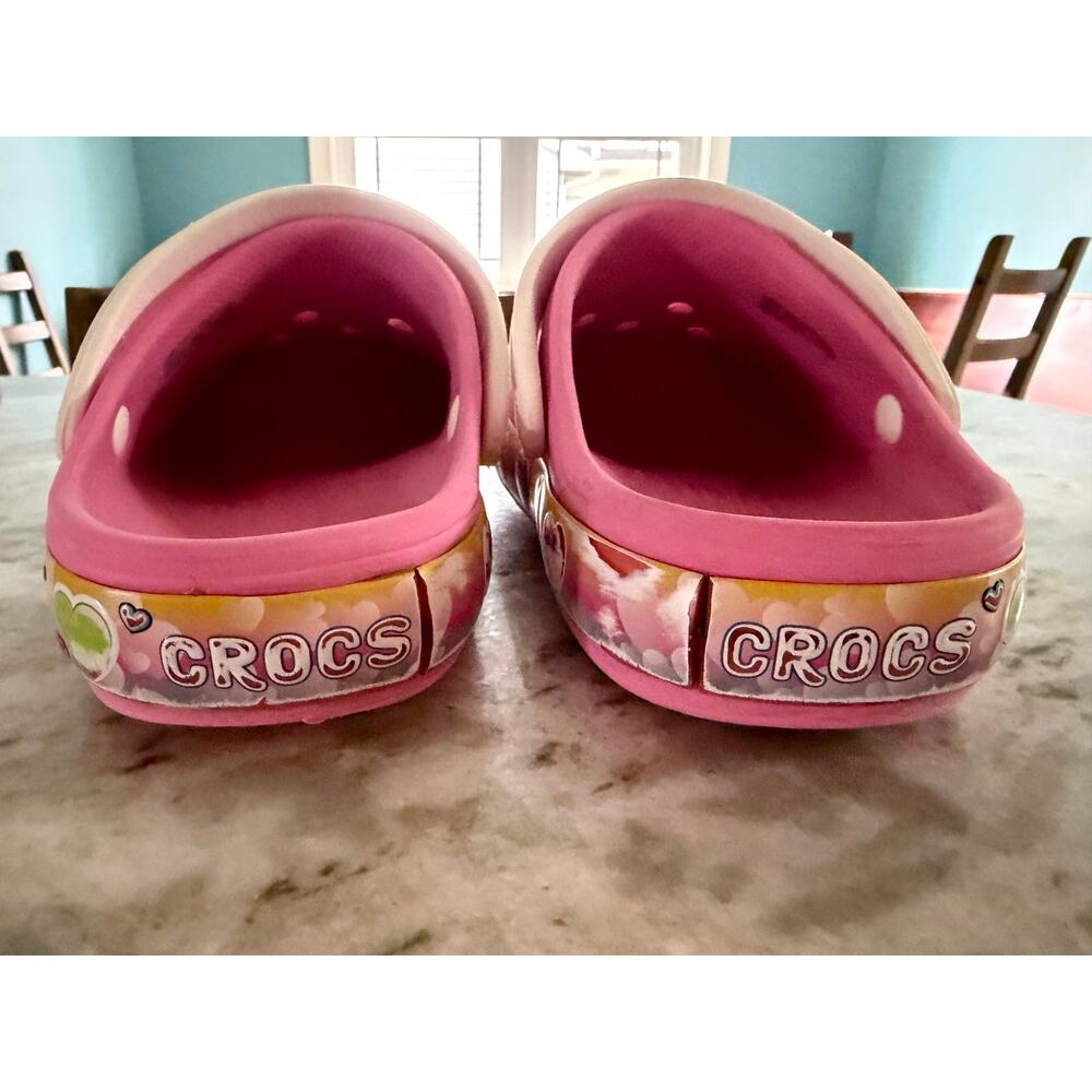 Pink unicorn with hearts crocs size J1 - Picture 5 of 9